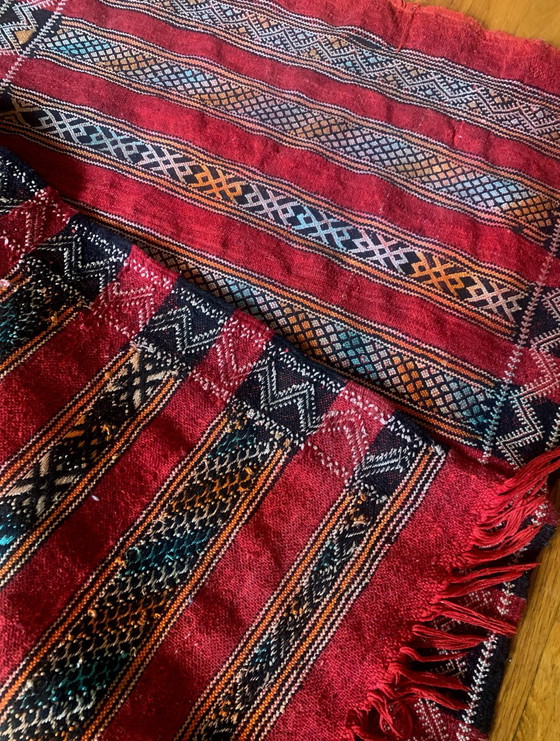 Handgeweven wollen Berber Kilim - 1988 - Marokko _ Atlas - – Decoratieve objecten, Wool (photo 6 of 6)