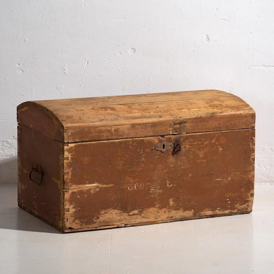 Baule antico patina marrone (c.1920) #49 – Armadi contenitori, Rustic (photo 7 of 33)