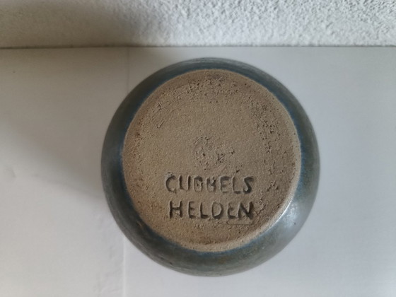 Vaso di design vintage Gubbels Helden (blu-verde, ceramica), Vasi (foto 5 di 5)