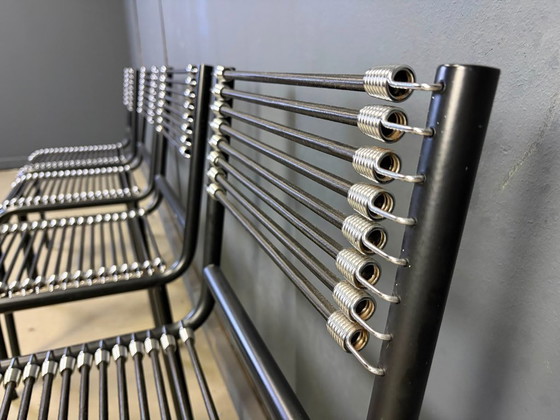Set Of 4 Sandow Dining Chairs By Rene Herbst, 1980s – Metal (photo 5 of 9)