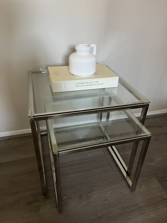 Image 1 of Vintage silver side tables