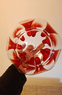 Hanglamp in ruimtetijdperk, origineel Murano-glas, in hoogte verstelbaar.