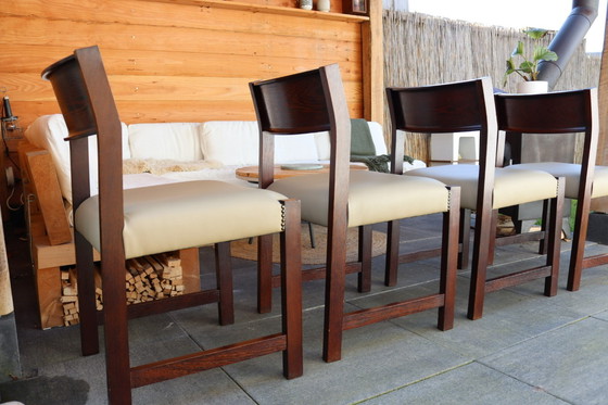 Image 1 of 4 Dutch Design chairs | wengé wood | Skai leather 