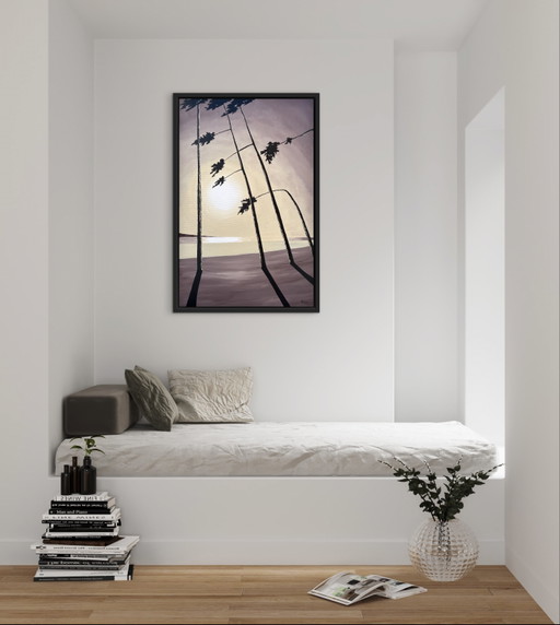 Acrylic and ink on stretched canvas, 100x65cm – schilderijen tekeningen, Wood (photo 2 of 15)
