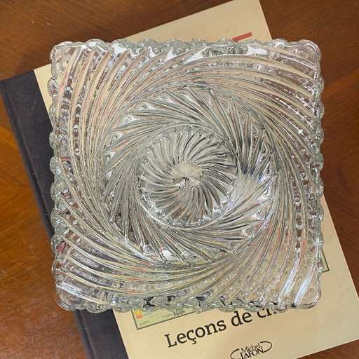 Antigua lámpara de pared plafón de cristal transparente vintage 1970 1980