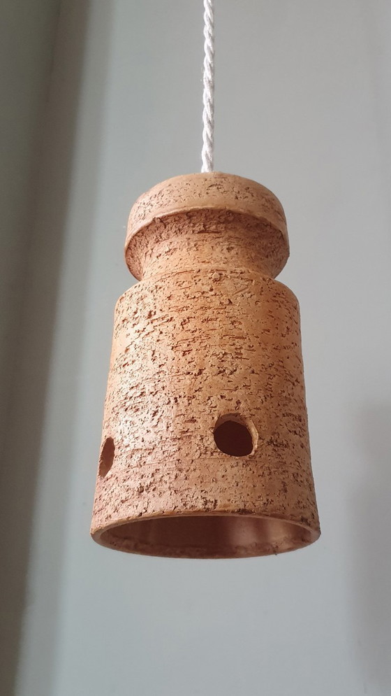 Image 1 of Set di 2 lampade a sospensione vintage in ceramica, Germania Ovest, vetro lava