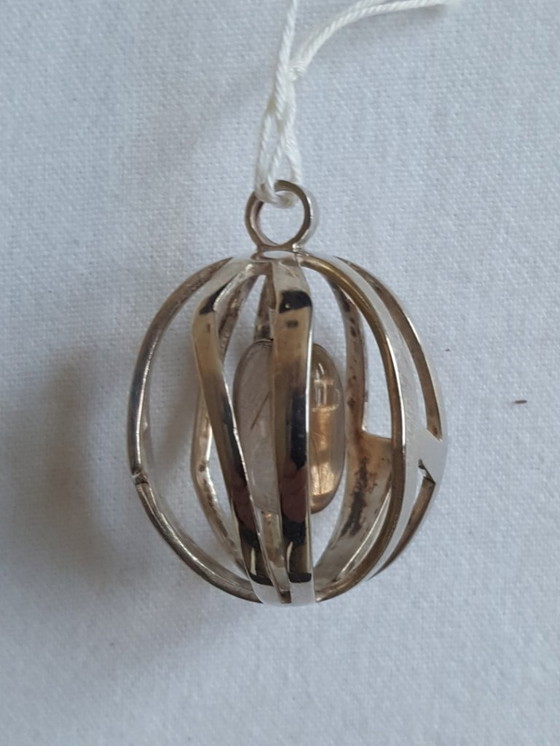 Image 1 of Jewelry: pendant, silver and rock crystal, unique, 1960s