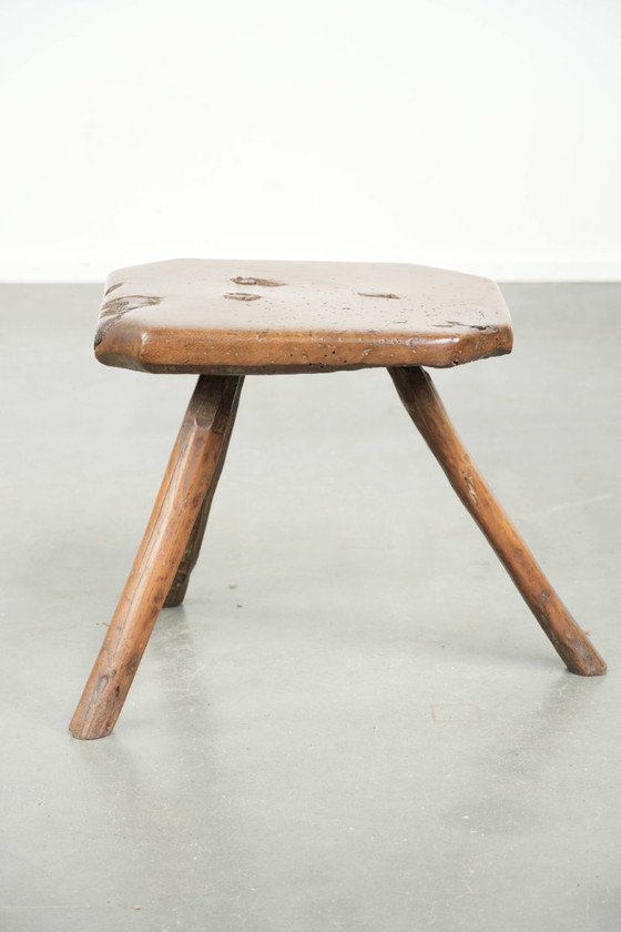 Image 1 of Unique and original antique English farmhouse stool/side/coffee table from the 17th century