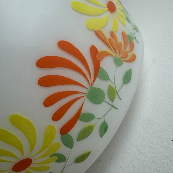 OLD LARGE OPALINE PENDANT LAMP 1970 VINTAGE – Glass (photo 6 of 14)