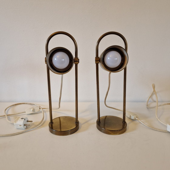 Image 1 of Heinz Neuhaus / Rolf Krüger 2 vintage lamps copper table lamp