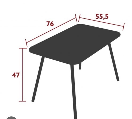 Image 1 of Fermob Luxembourg KID kinder tuintafel 76x55 Anthracite nieuw in doos
