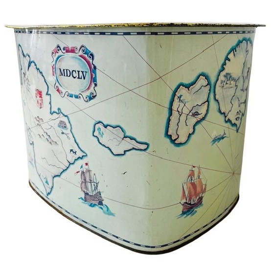 Image 1 of Mappa del negozio in latta vintage XL Cote d'Or blu e verde, anni '50