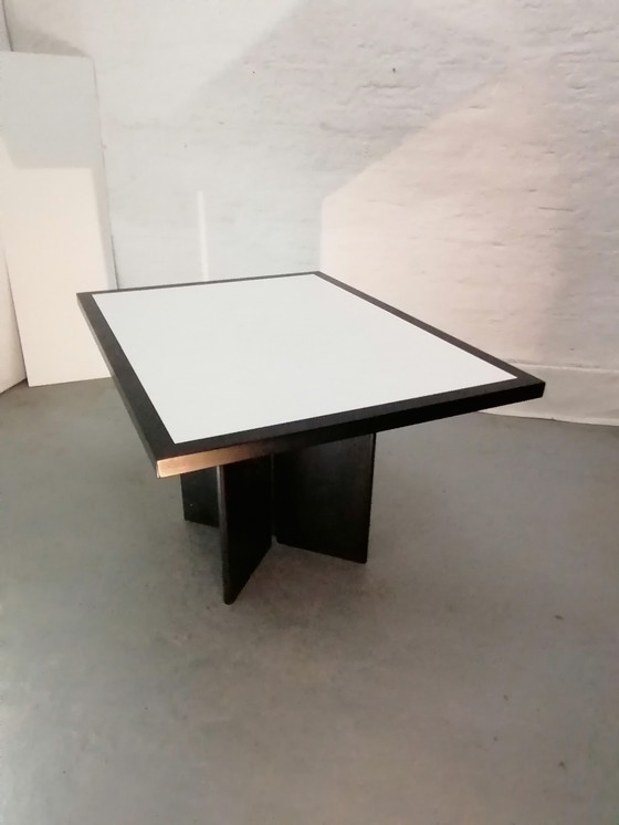 Image 1 of Postmodern pull-out table, black/white