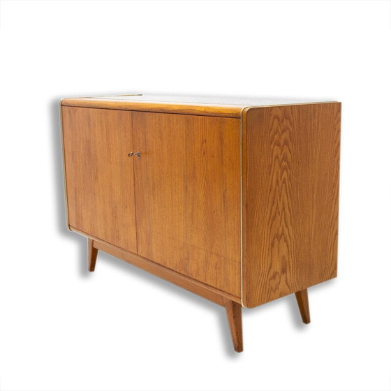 Image 1 of Vintage sideboard in beech and opaxite glass by Hubert Nepožitek and Bohumil Landsman for Jitona, 1960