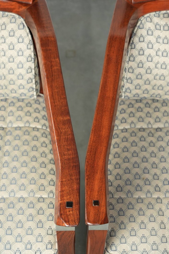 Image 1 of 4 x Art Deco design Schuitema eetkamerstoel uit de Decoforma serie met luxe stoffen bekleding