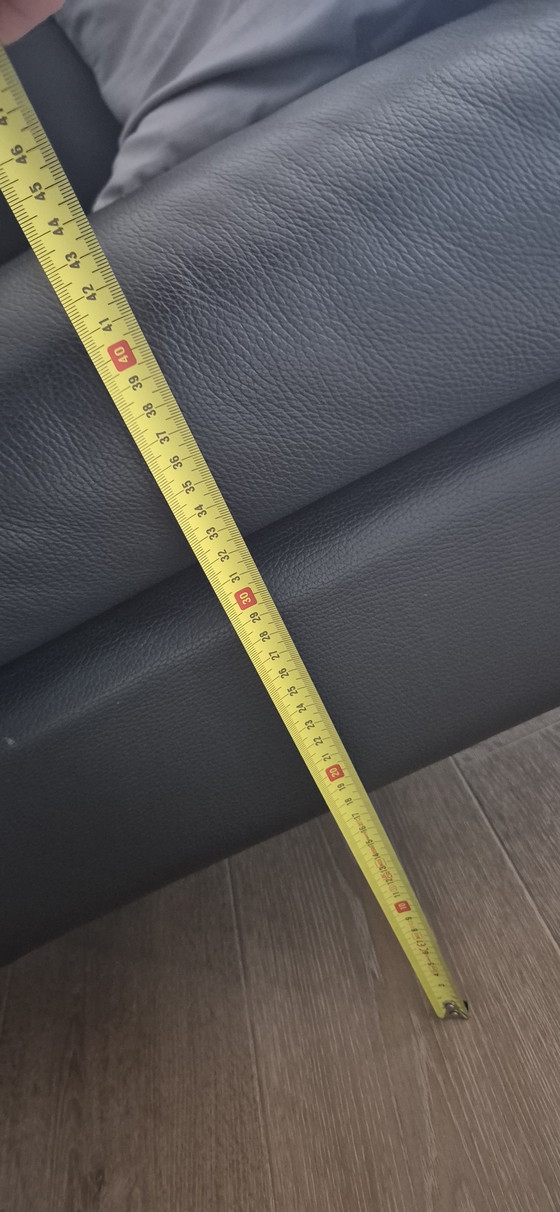 Image 1 of Leolux Antipode black leather 2 and 3 seater sofa