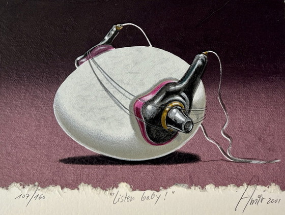 Image 1 of Serigrafía de Sharon Amir - Escucha bebé