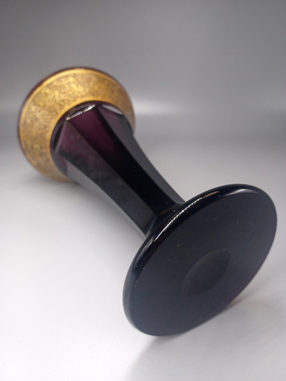 Image 1 of Vase ancien Moser cristal Améthyste Karlsbad 