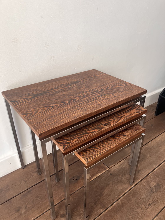 Image 1 of Set di tavolini impilabili di metà secolo Pastoe per Cees Braakman / tavolini laterali