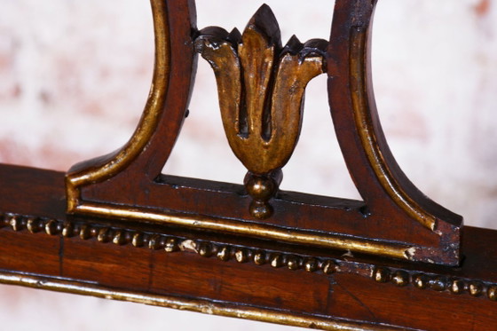Restored Empire Sofa, Walnut, Spruce, Revived Polish, Austria, 1810s – Textile, Wood (photo 10 of 18)