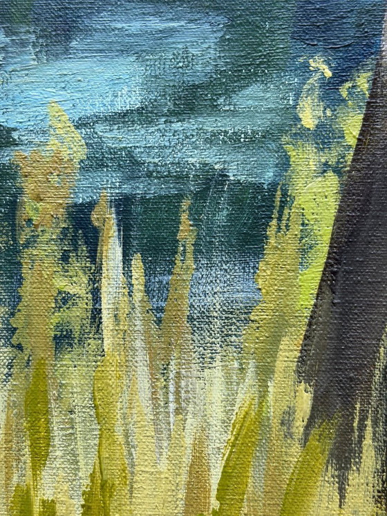 Image 1 of On My Way to School IV – Landscape with walking path | Acrylic on canvas