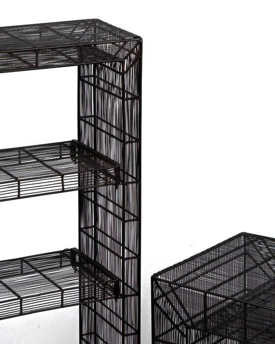 Image 1 of vintage Sculptural Metal Wire Shelving and Display Table Set