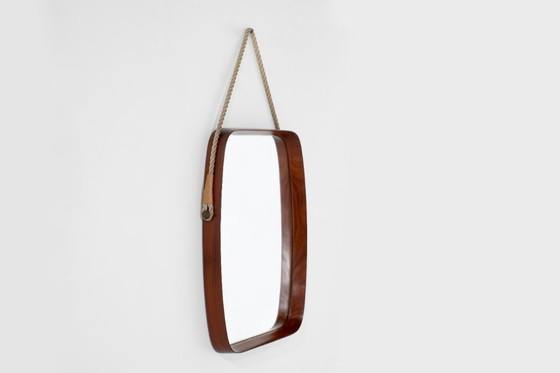Image 1 of Vintage rechthoekige houten spiegel, Italië, jaren 60.