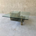 Gran mesa de centro de diseño italiano de mármol siciliano