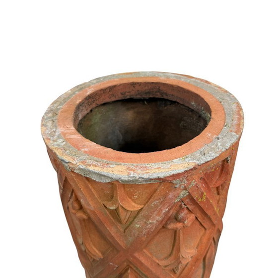 Image 1 of Set antiker französischer Terrakotta-Kaminblumentöpfe