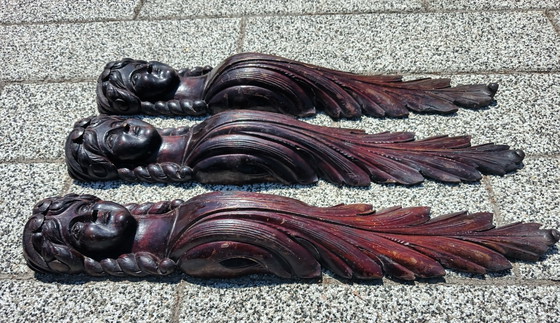 Image 1 of Cariatide scolpita in legno antico 3: Donna