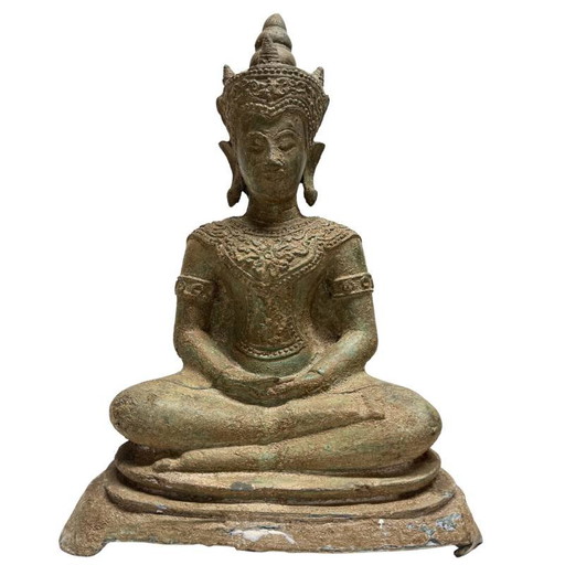 Estatua antigua de Buda en bronce Sudeste Asiático siglo XIX – Lote 471