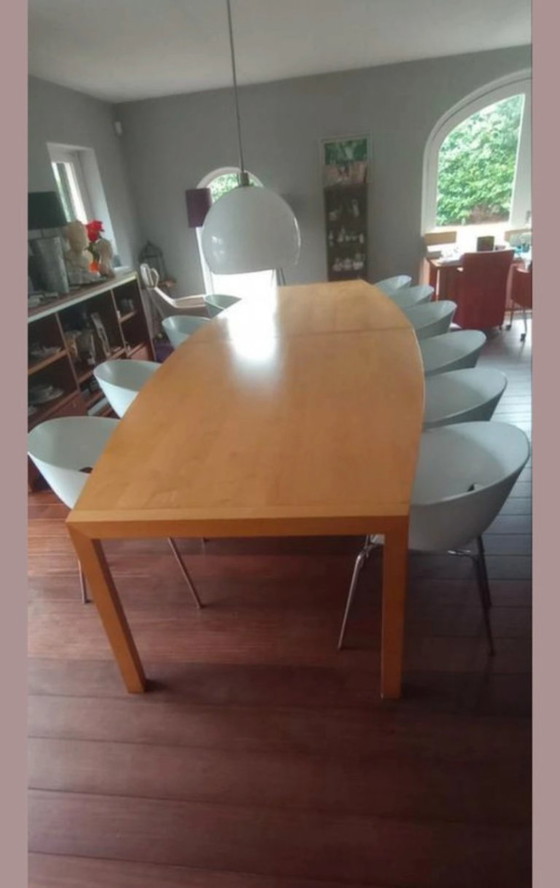 Image 1 of Very large maple design dining conference table solid 425 cm.