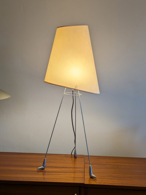 Louis Drimmer tripod wire lamp, France 1980