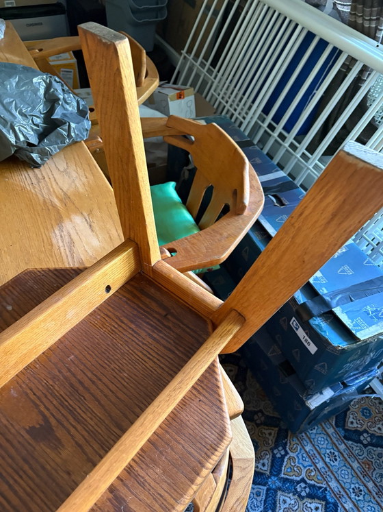 4 authentieke vintage stoelen, Eetkamerstoelen, Hout, Bruin (foto 5 van 8)