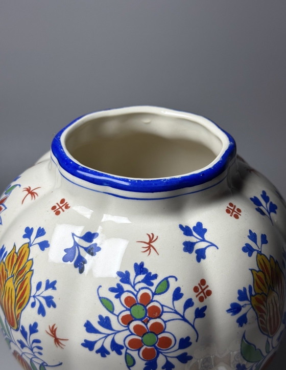 Image 1 of Boch Frères Keramis dekselpot van faience – Art Deco-periode – België, jaren dertig