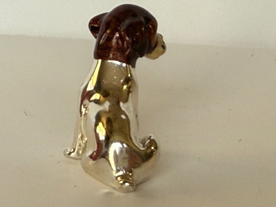 Image 1 of Chiot en argent massif et émail Saturno