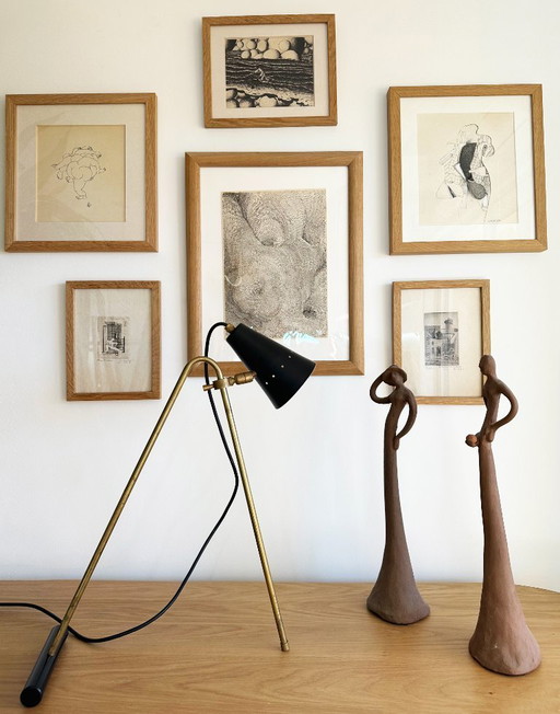 Large Italian 50's design table lamp