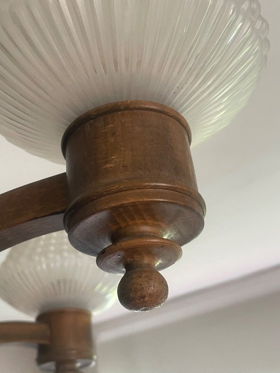 Image 1 of Art Deco Holzkronleuchter