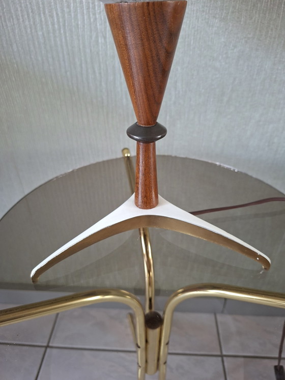UFO Table Lamp Teak Frosted Glass – Metal (photo 5 of 9)