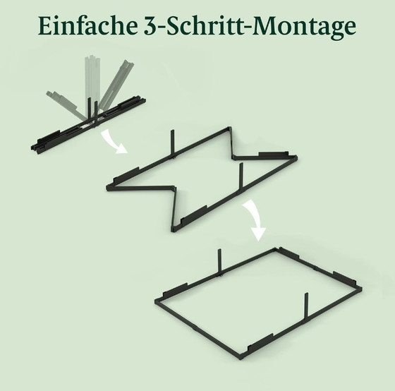 Image 1 of Letto Zinus Caleb 100 x 200 cm - Altezza 36 cm con contenitore sottoletto - Struttura letto in metallo - Struttura letto pieghev