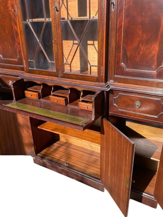 Image 1 of Bibliothèque anglaise secrétaire acajou style victorien