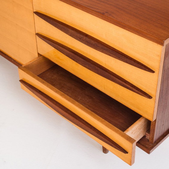 Buffet - Credenza vintage in due tonalità di legno - Francia, anni '60 – Credenze, Wood (photo 7 of 12)