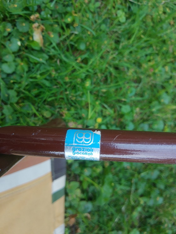 Image 1 of Set 70's Italiaanse buisframe campingkrukjes Grand Soleil, bruin