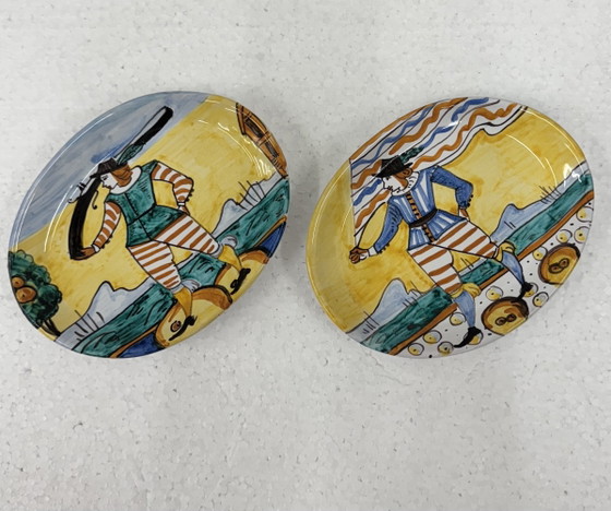 Image 1 of Coppia di piattini in ceramica  ND DIOLFI  Montelupo