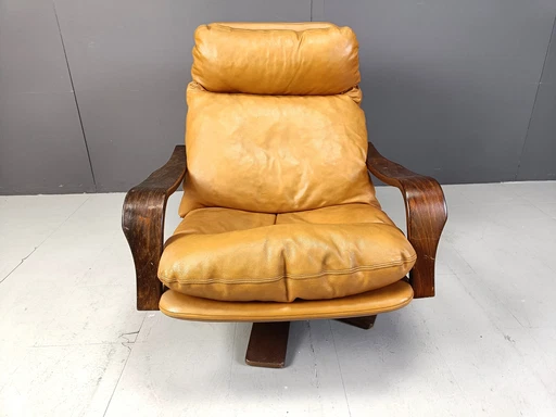 Fauteuil en cuir vintage, 1970S