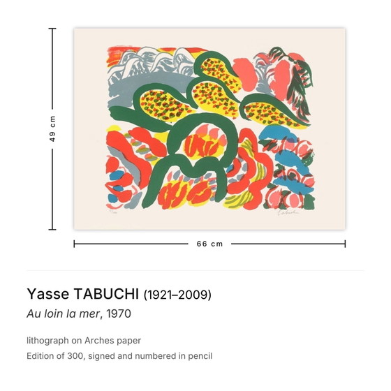 Image 1 of Yasse TABUCHI Au loin la mer Litografia firmata 1970
