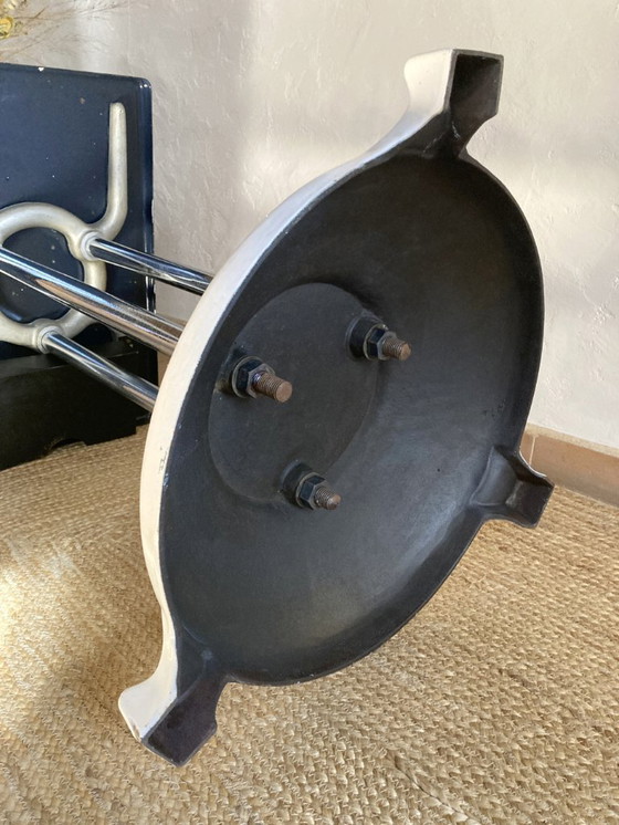Image 1 of Antique cast iron and enameled metal table, ca. 1950