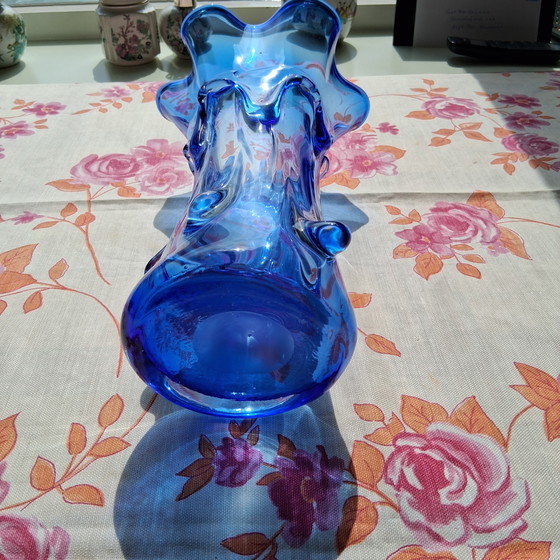 Image 1 of Blauwe Murena knobbel vaas.