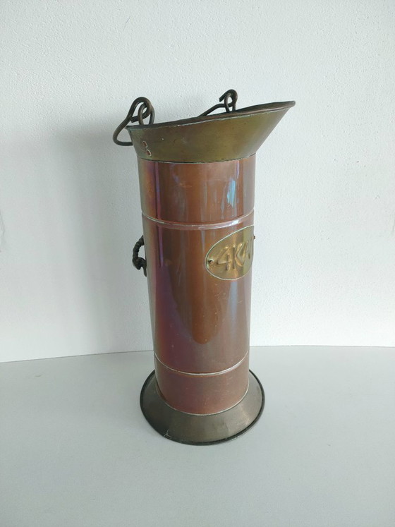 Porte-parapluies vintage/Jugendstil (style) en cuivre, ancien seau à charbon – Autre (photo 5 of 11)