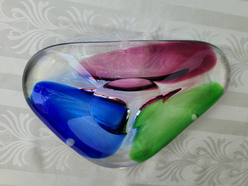 Original F&M Ballerina Murano Sommerso Bowl 32 x 20 cm